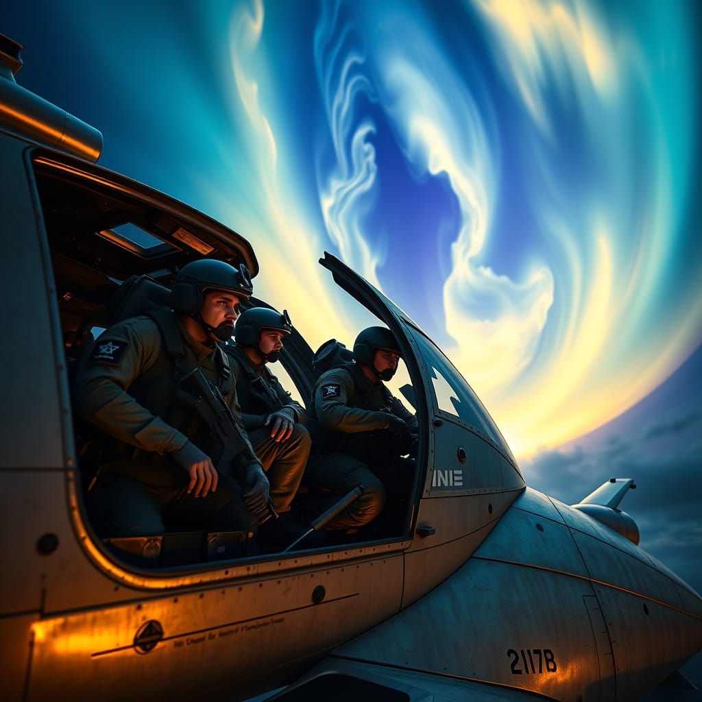 Israeli Airmen in Dark Fantasy Helicopter, Inspired by Greg ...