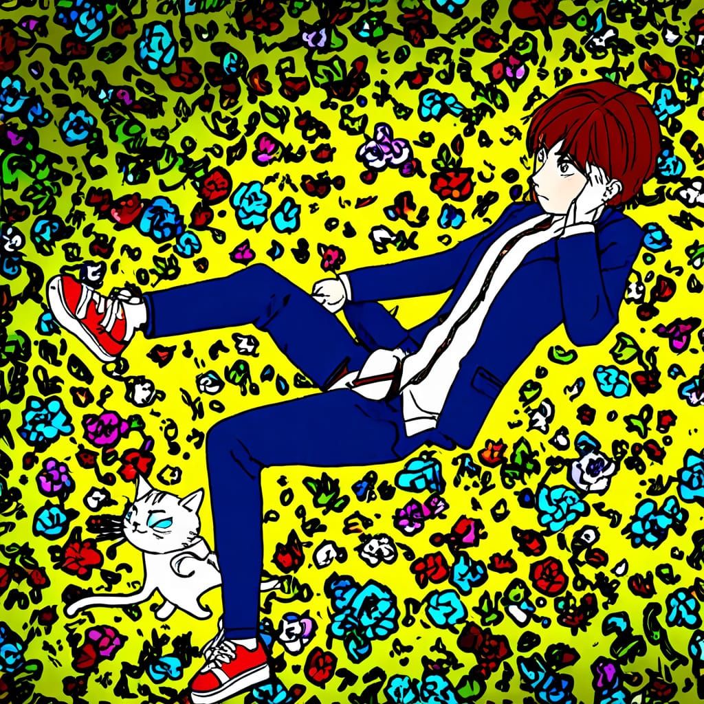 Anime Cat Girl Poses Confidently in Studio Trigger Style