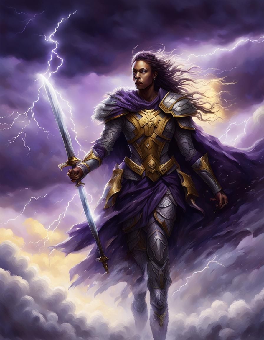 Valkyrie and Pegasus in a Dark Fantasy Landscape