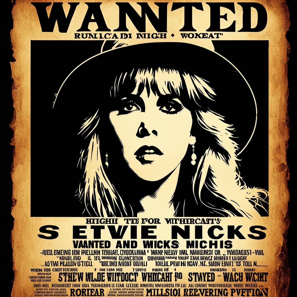 Stevie Nicks Wanted Poster: Witchcraft Accusation
