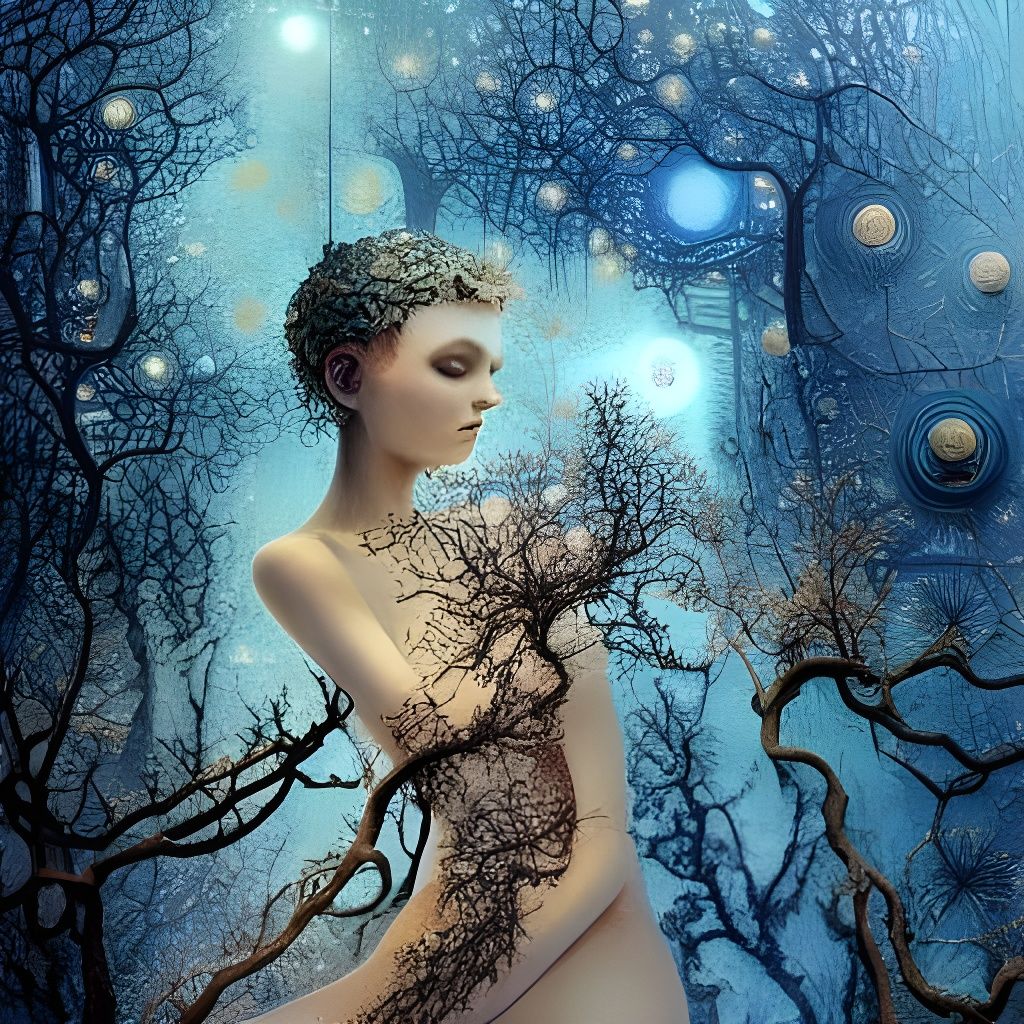 Intricate Sci-Fi Painting of Pediculus Humanus