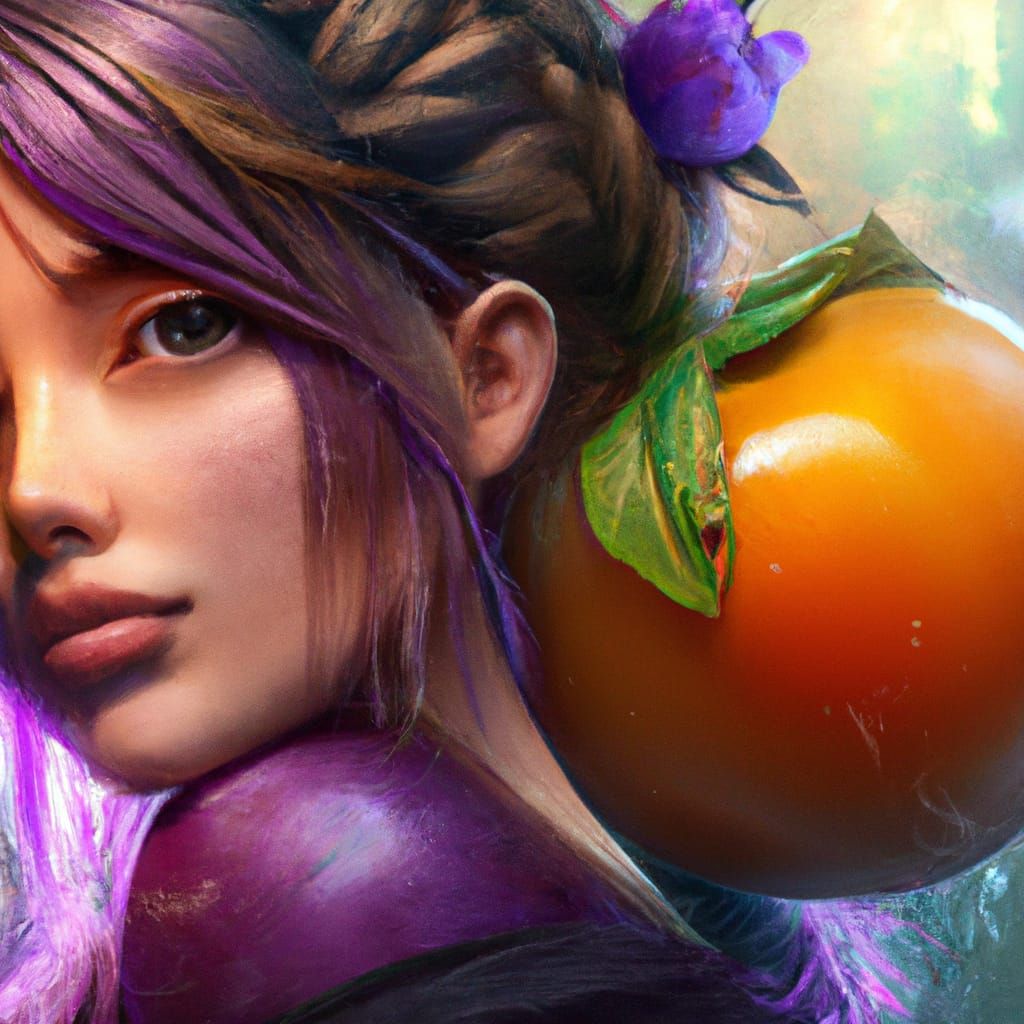 An eggplant and a peach 2