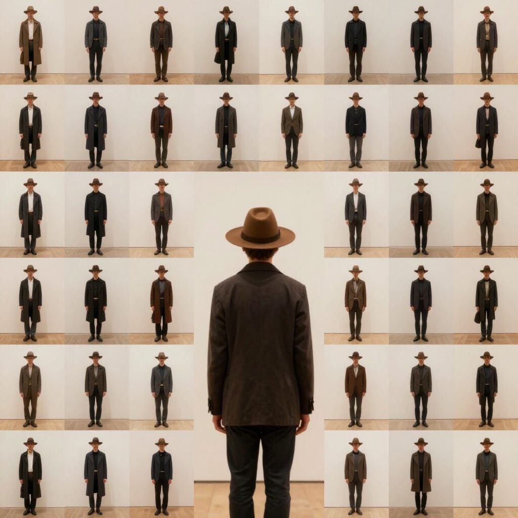 Find The Hat Man In An Art Gallery Crowd
