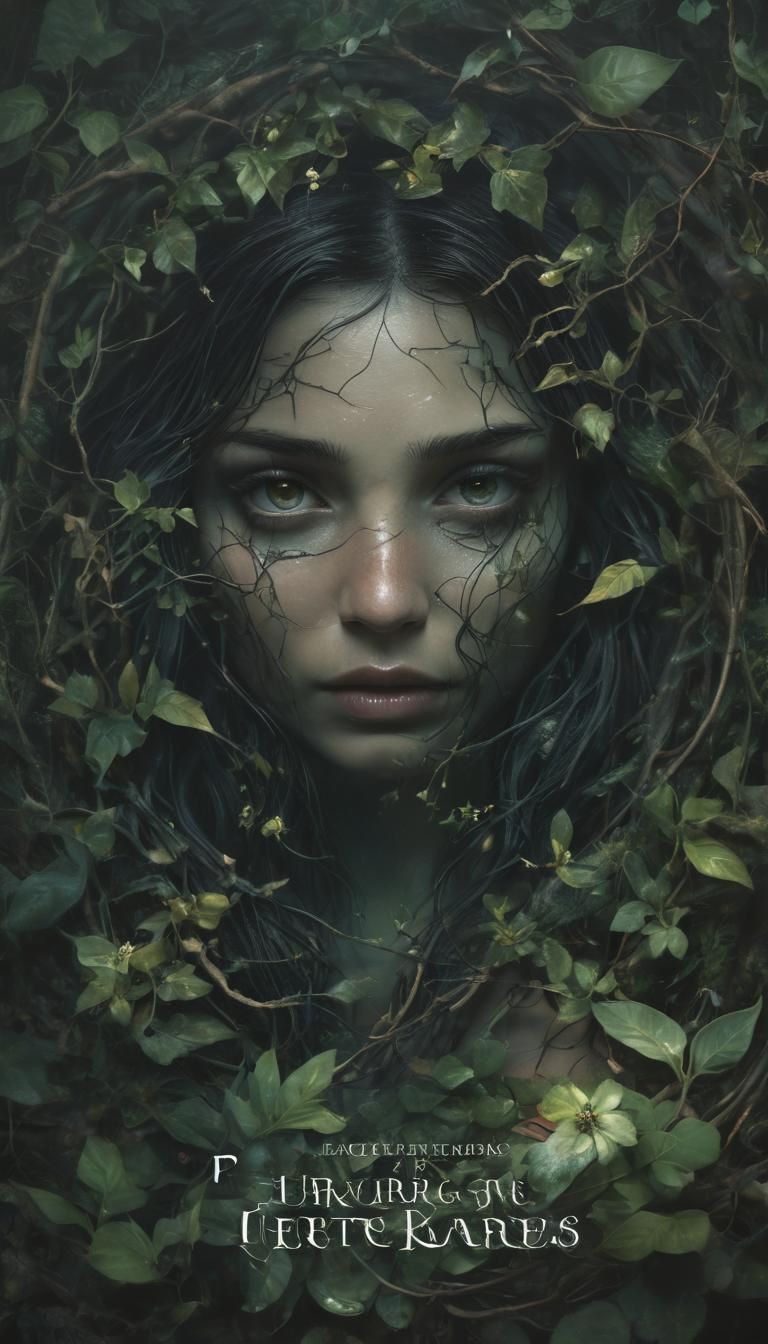Enchanted Forest Book Cover with Ethereal Woman
