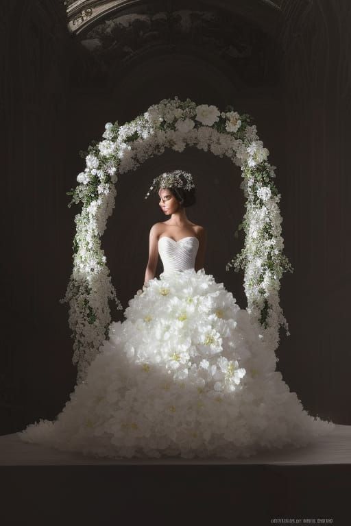 Mesmerizing Bride in Floral Wedding Dress