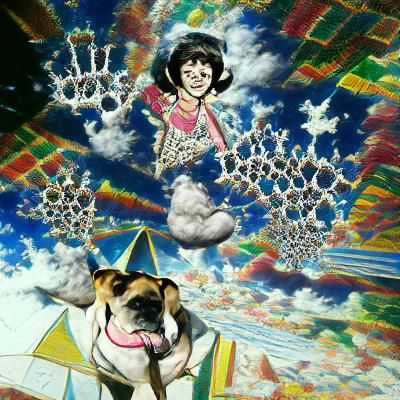 Abstract Psychedelic Sky with Diamonds