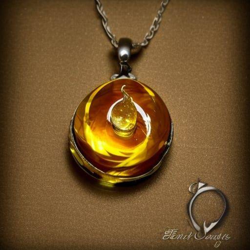 Mystical Citrine Jewel with Engraved Runes