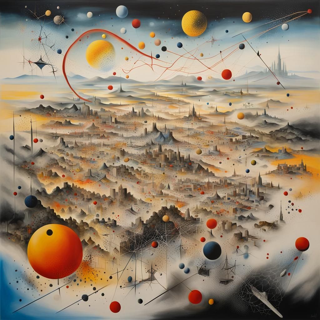 Abstract Aerial View in a Surreal Style