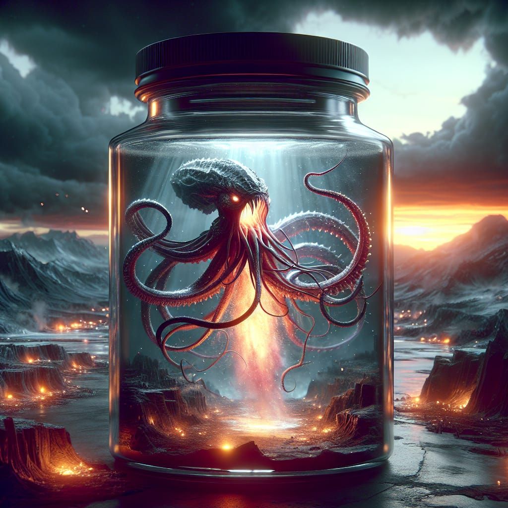 Space Kraken Explosion in Apocalyptic Jar