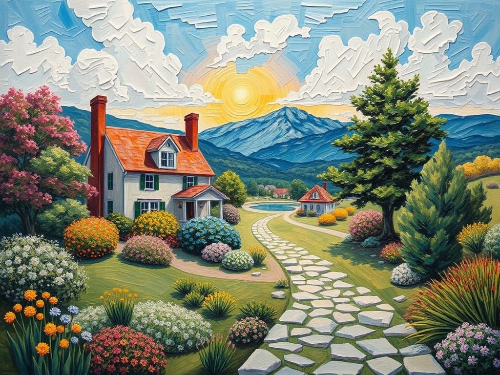 Maximalist Impressionist Cottagecore Scene