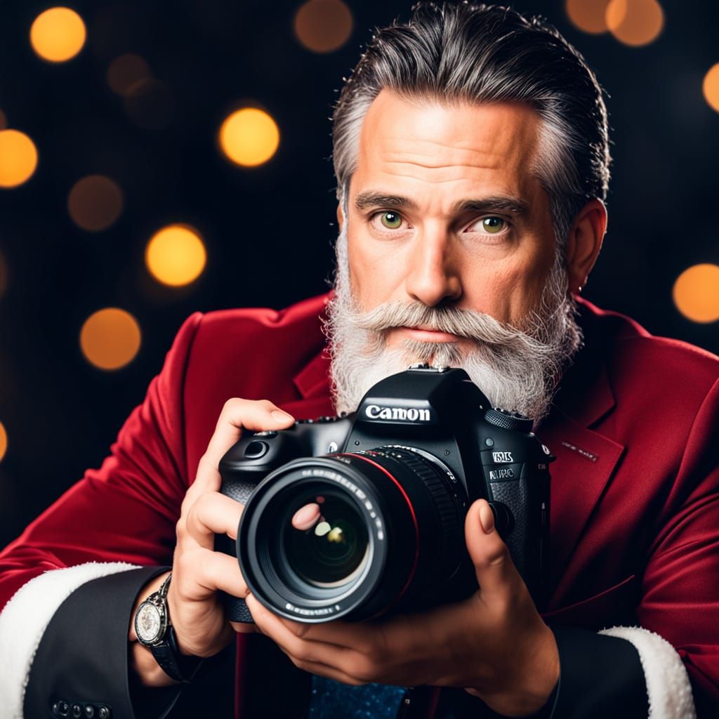 Santa Claus Watches Film in Cinema Portrait