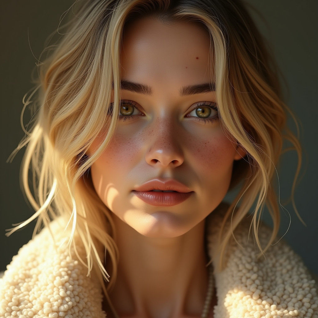 Vogue Cover: Blonde Model in Realistic Contemporary Style