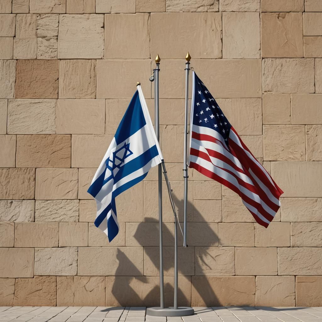 Flags of United States and Israel in Solidarity