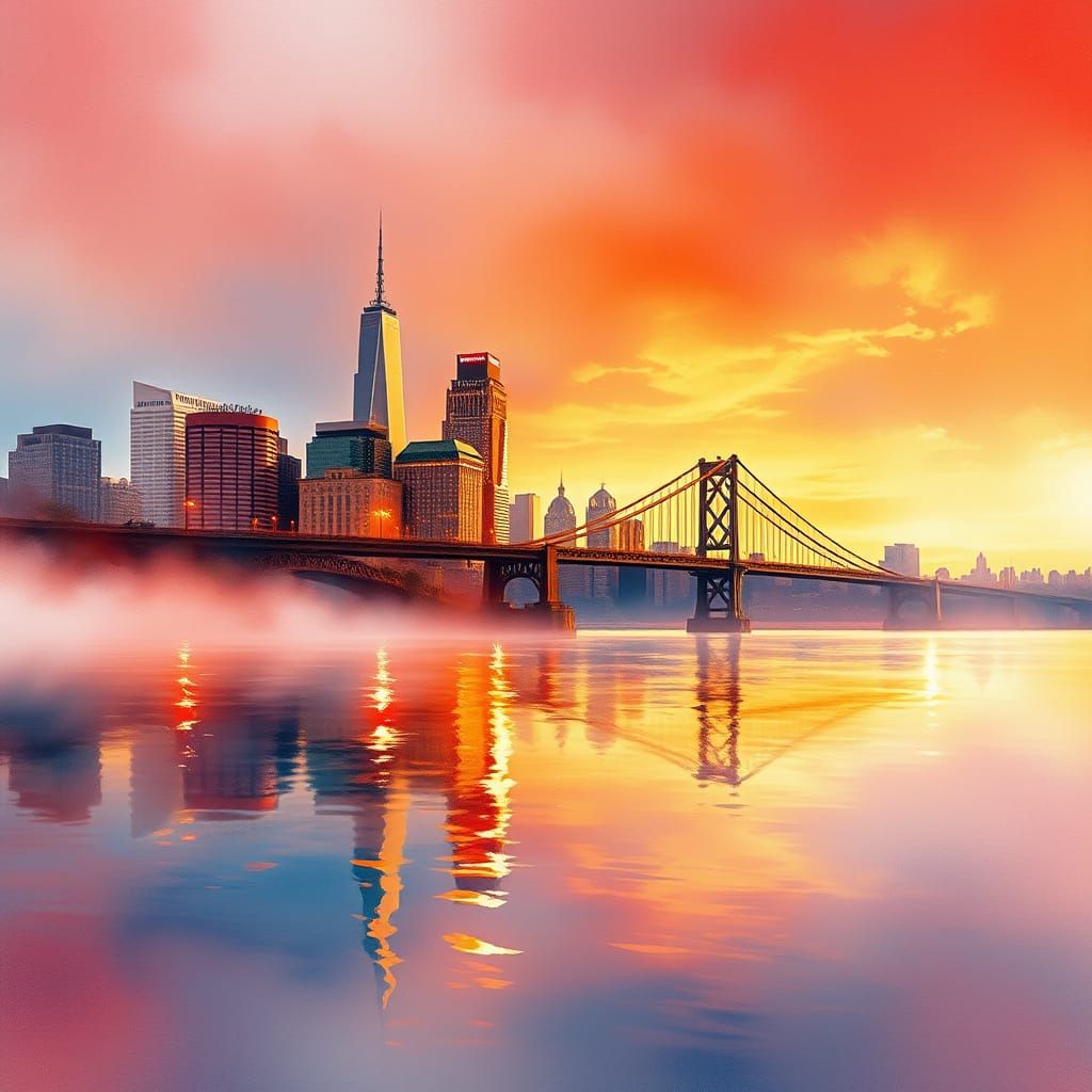 Golden Hour Over New York City