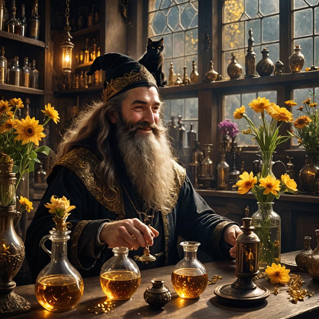 Medieval Alchemist's Golden Discovery