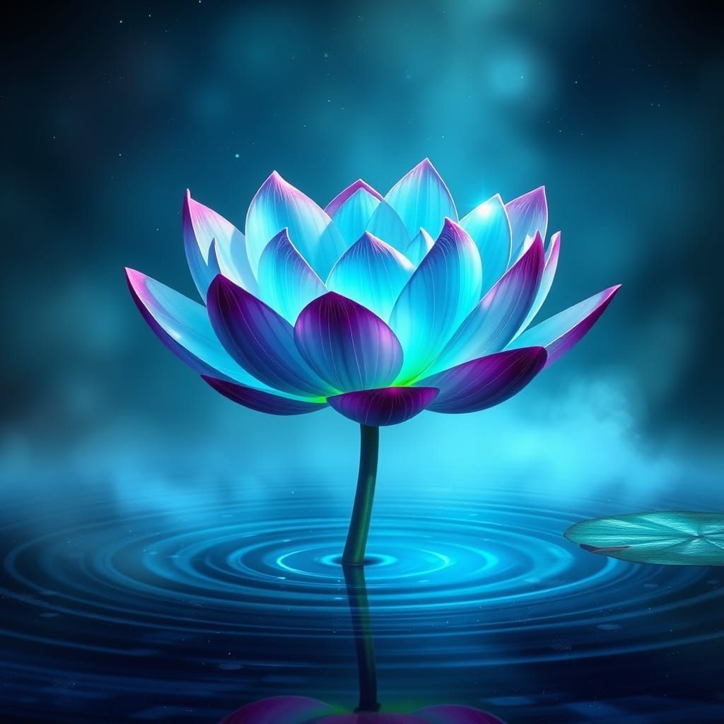 Ethereal Lily Pad in Cosmic Dreamscape