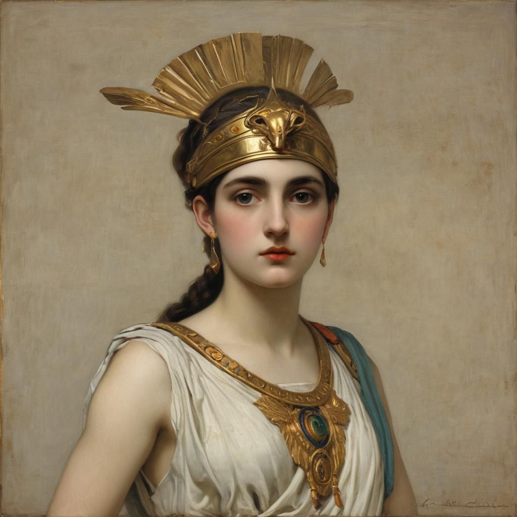 Athena Painting in a Symbolist Style