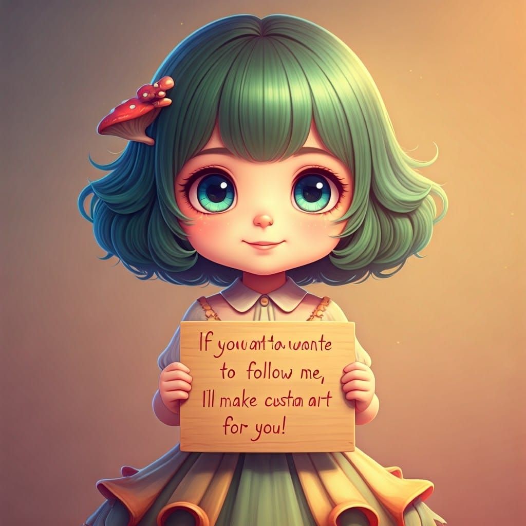 Cute Chibi Girl Offers Custom Art in Anime Style