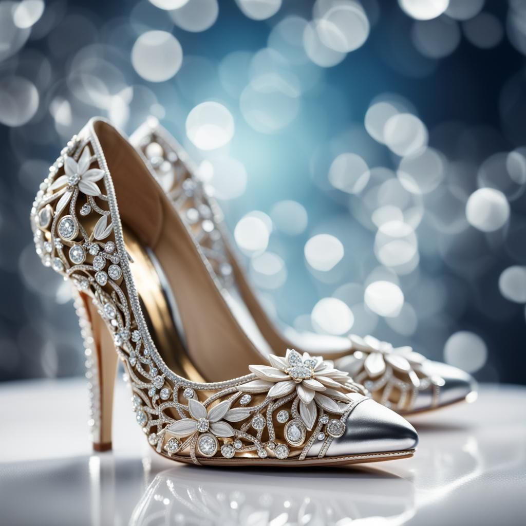 Elegant Diamond High Heel Shoes: 3D Render