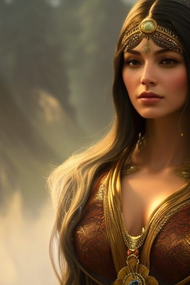 Tattooed Hippie Goddess Fairy Portrait in 8k