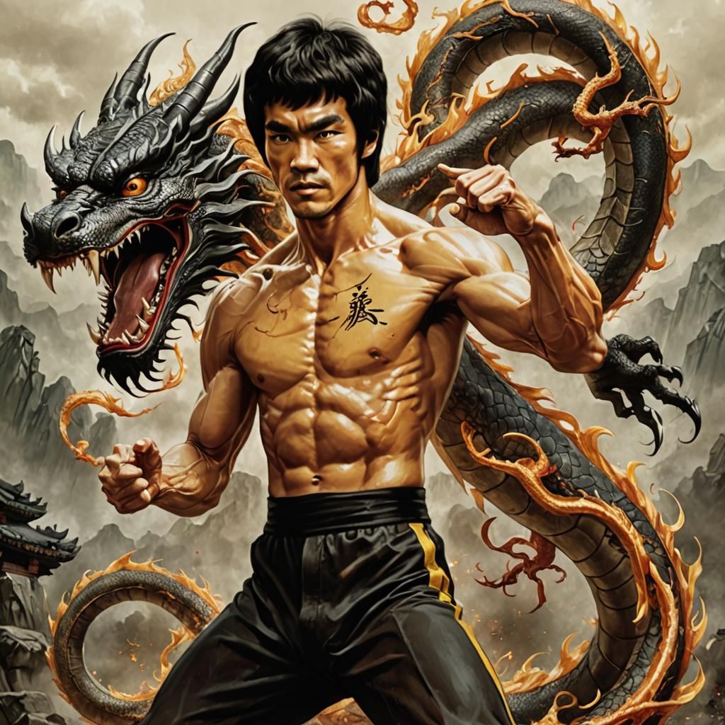 Bruce Lee as a Dragon