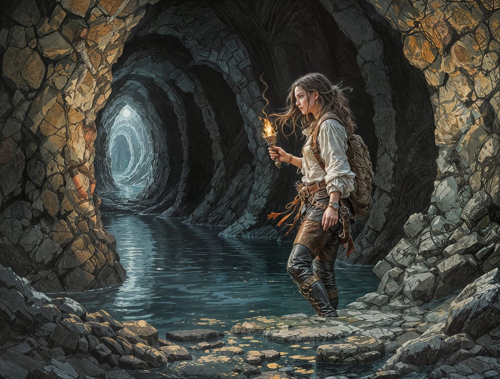 Flooded Dungeon Fantasy Heroine