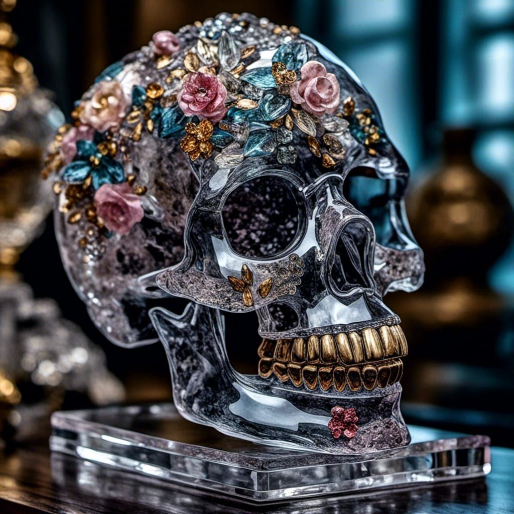 Glass Skull Statue by Aleksander Gierymski, Digital Art