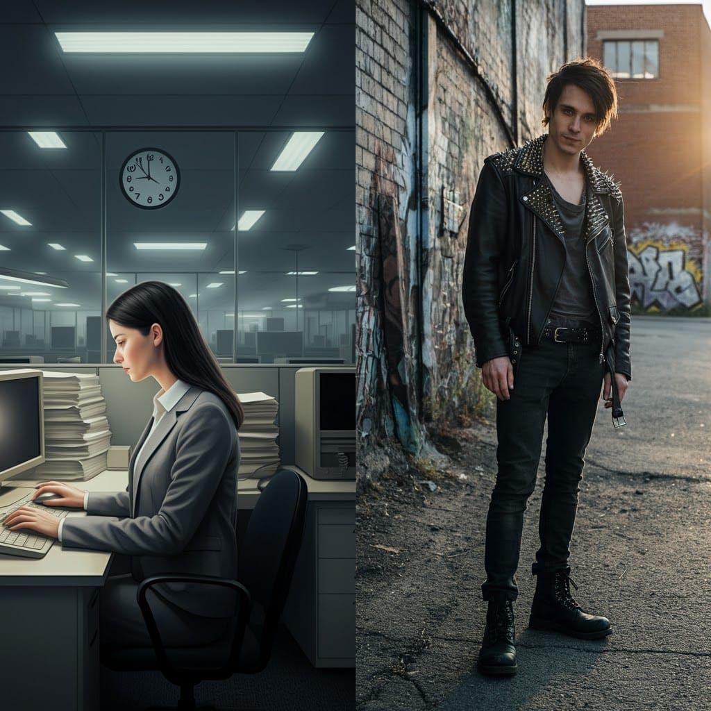 Dichotomy: Office Drone vs. Urban Wanderer
