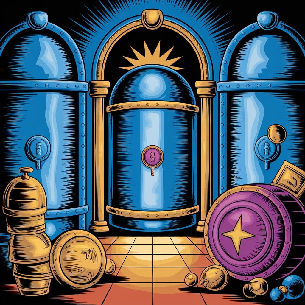 1950s Comic Art of Magical Treasure Vaults