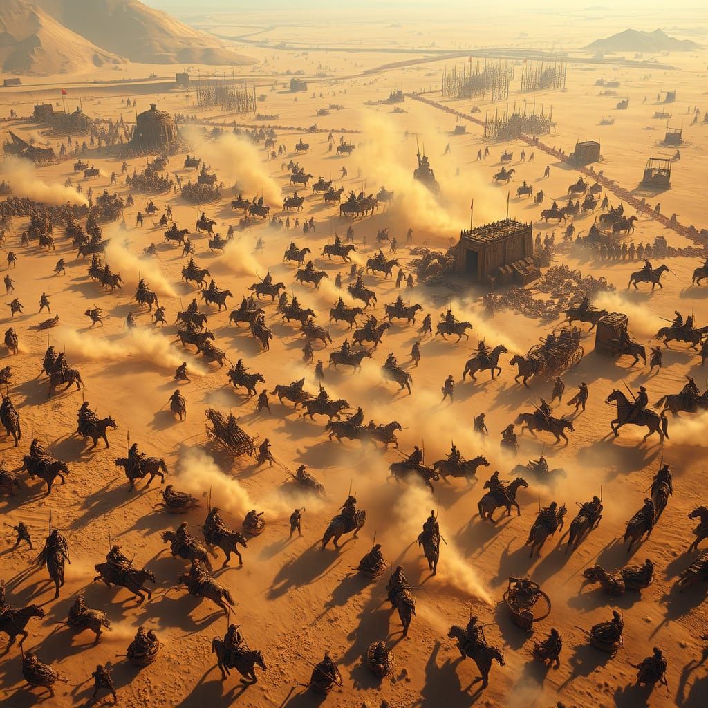 Ancient Battlefields in Desert Landscape