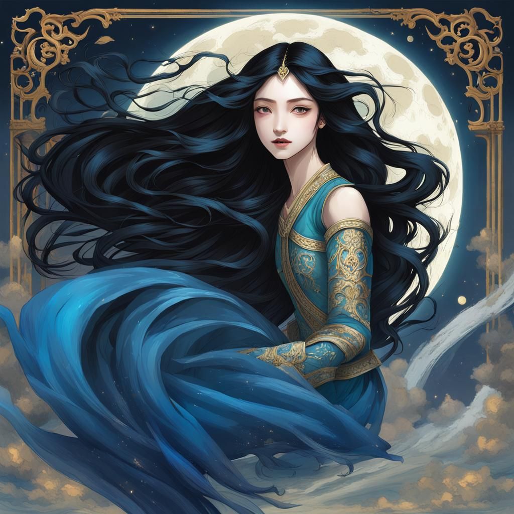 Anime Portrait of a Beautiful Woman in Ghibli Style