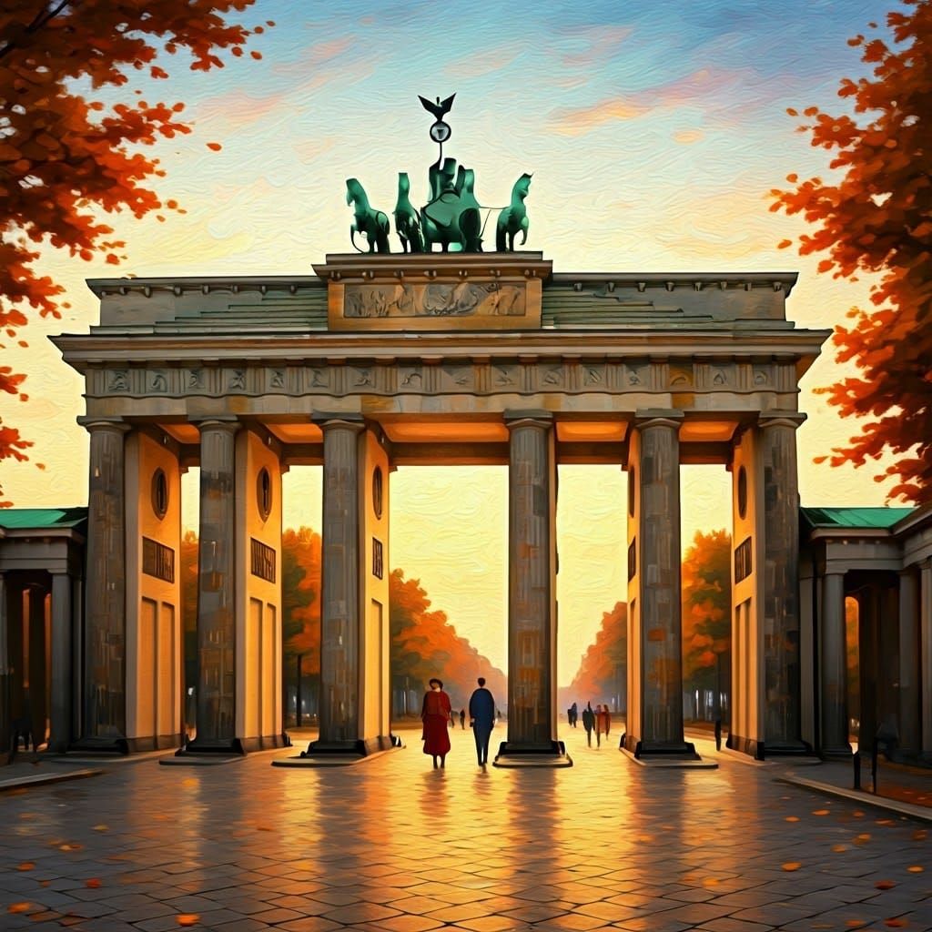 Brandenburg Gate in Impressionist Style
