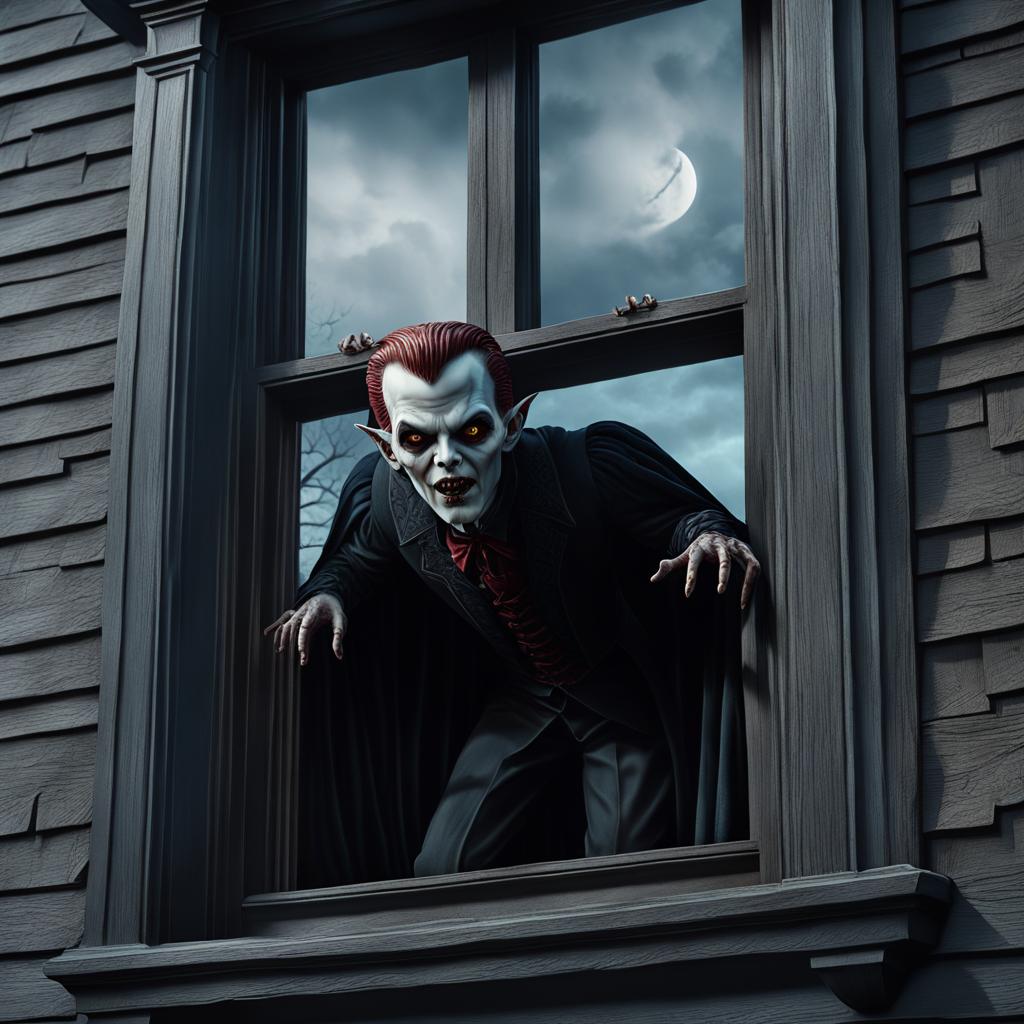 Vampire Boy from Salem's Lot: Detailed Matte Painting