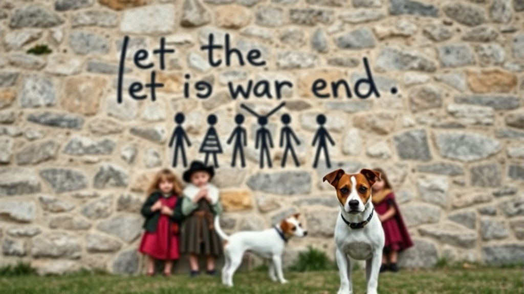 Medieval Village Scene with Stone Wall Message