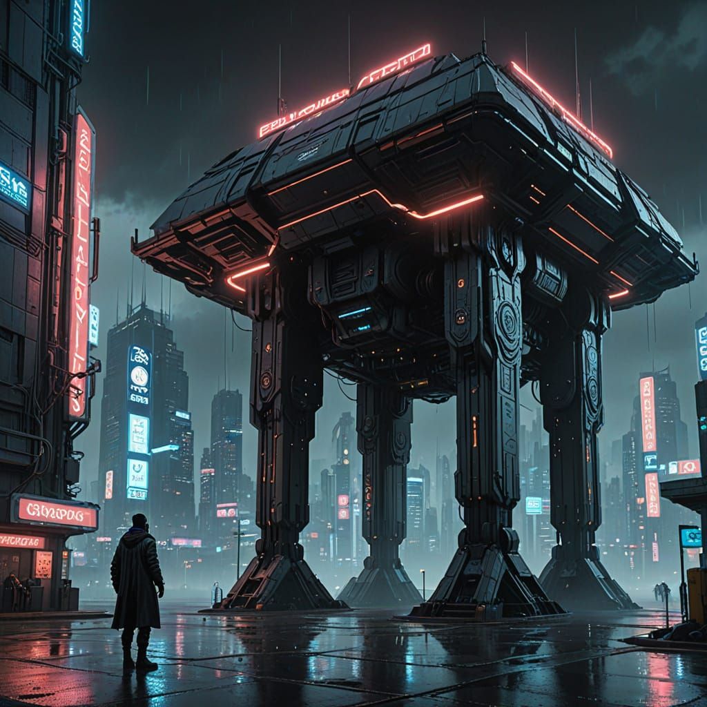 Cyberpunk Archology Rises from Angry Ocean