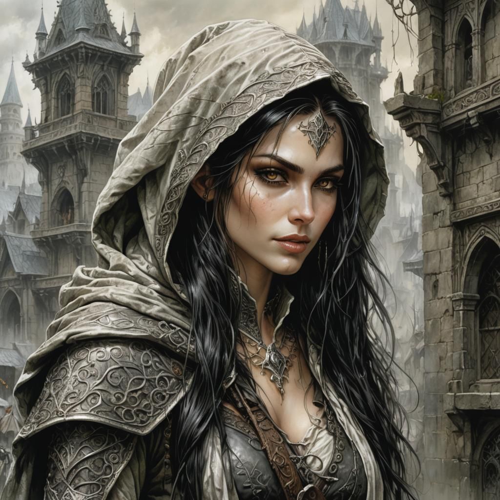 Elven Rogue Portrait in Ornate Detail