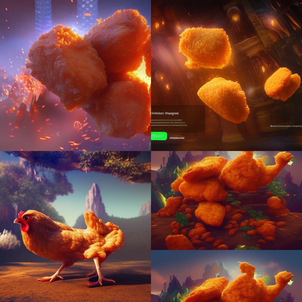 Chicken Nuggets Distraction Dance, Detailed Matte Painting