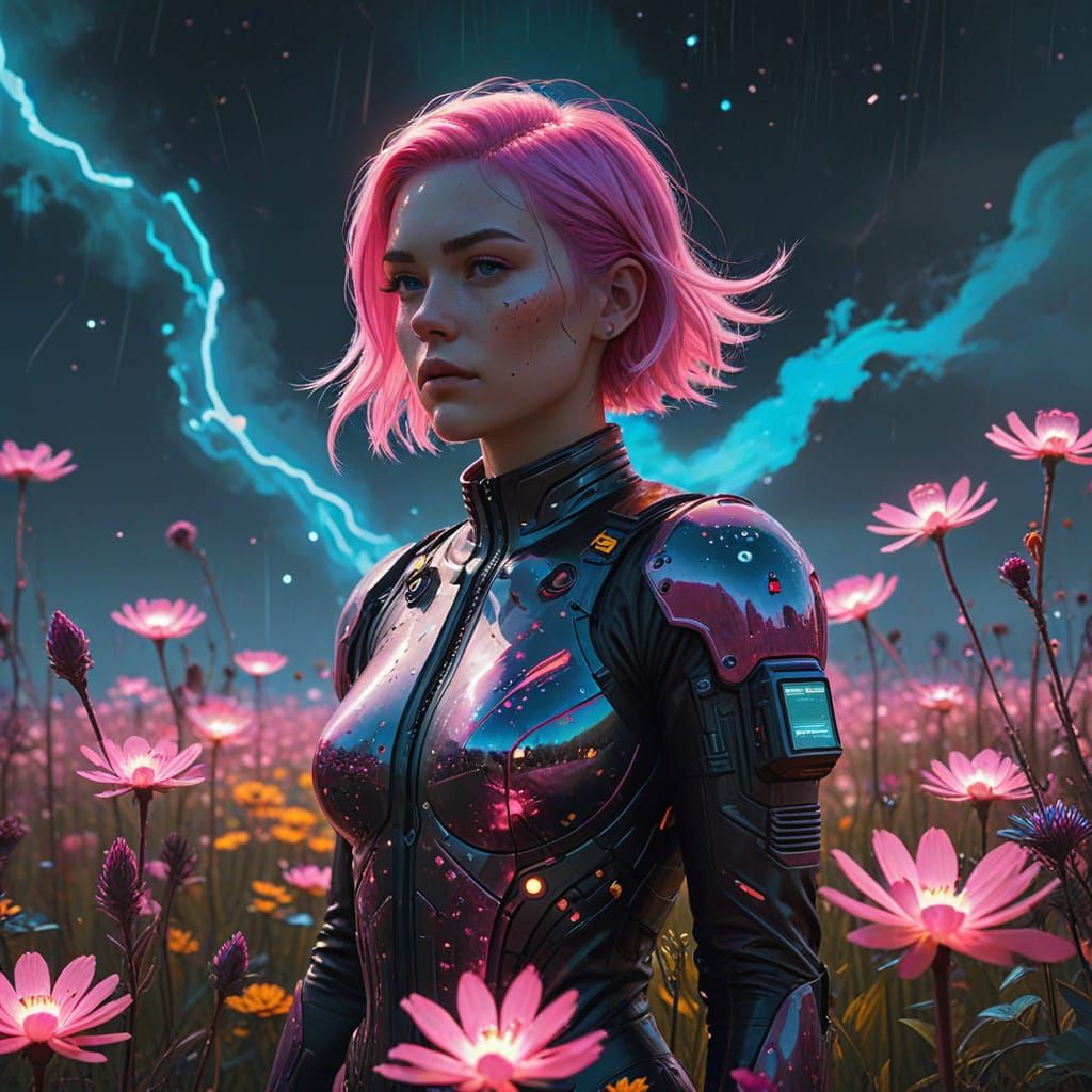 Bioluminescent Beauty in a Futuristic Utopia