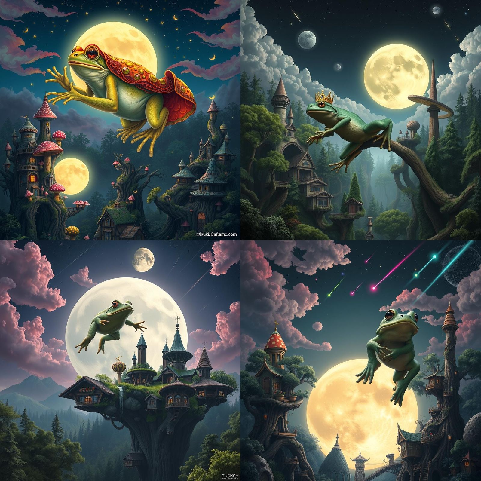 Gigantic Toad Jumps Over Enormous Moon