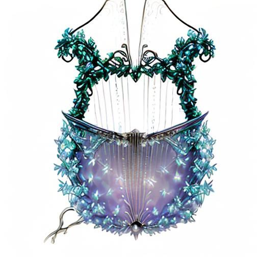 Ethereal Crystal Lyre in Stunning Crystal Beauty