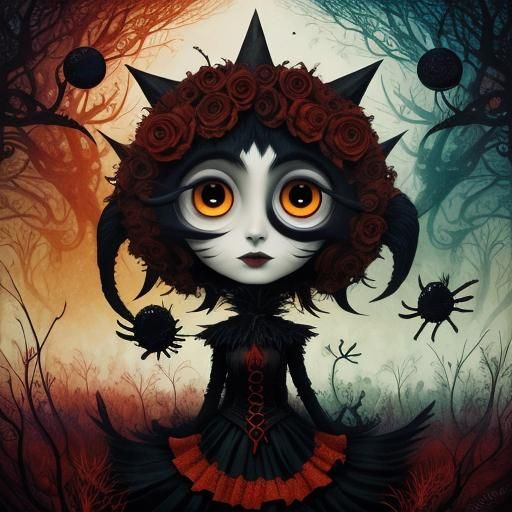 Gothic Punk Girl Reading: A Modern Fairytale Scene