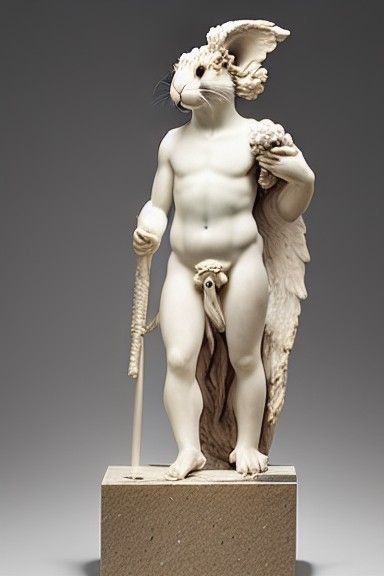 A marble statue of The Roman God of Guinea Pigs