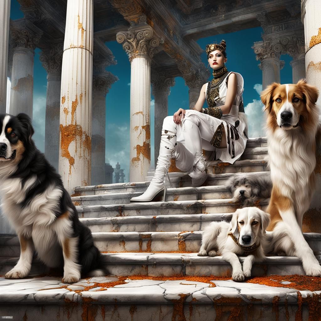 Cybergoth Model in Weird Art Exhibit as Plaster Art