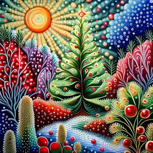 Christmas Garden Mixed Media Digital Art