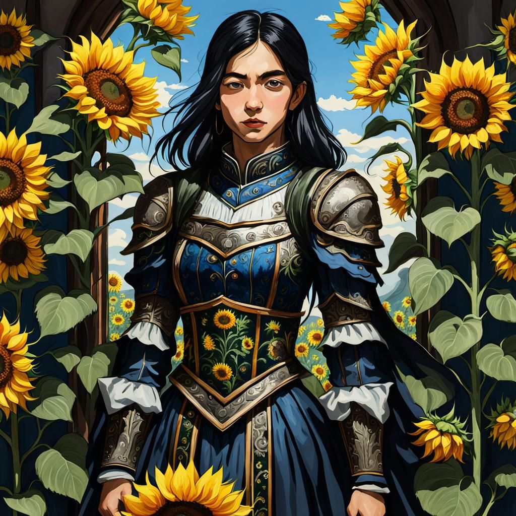 AI-Generated Image of Blooming Sunflowers