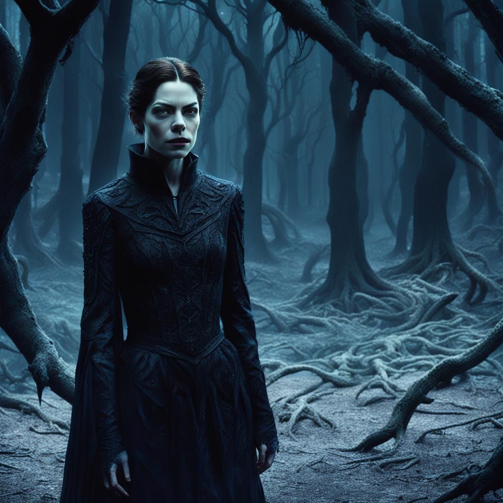 Vampire in Dark Forest: A Fantasy Matte Painting