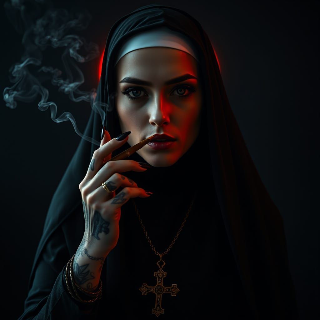 Gothic Nun with a Modern Edge