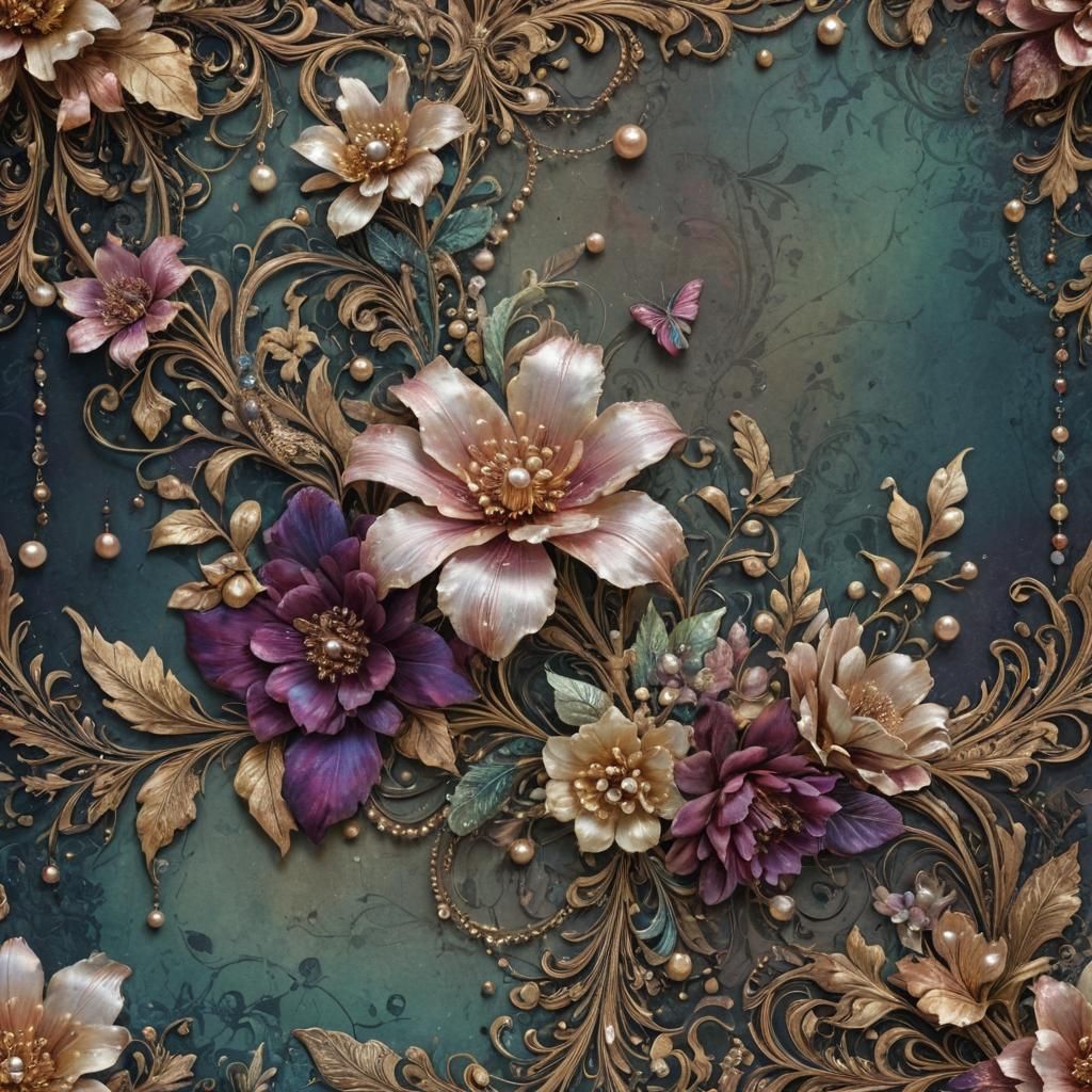 Intricate Lace and Pearls in Detailed Matte Painting