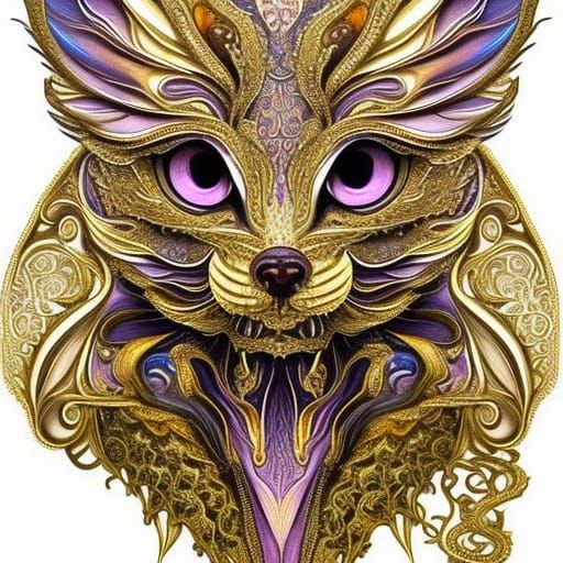 Magical Creature with Gold Filigree Details