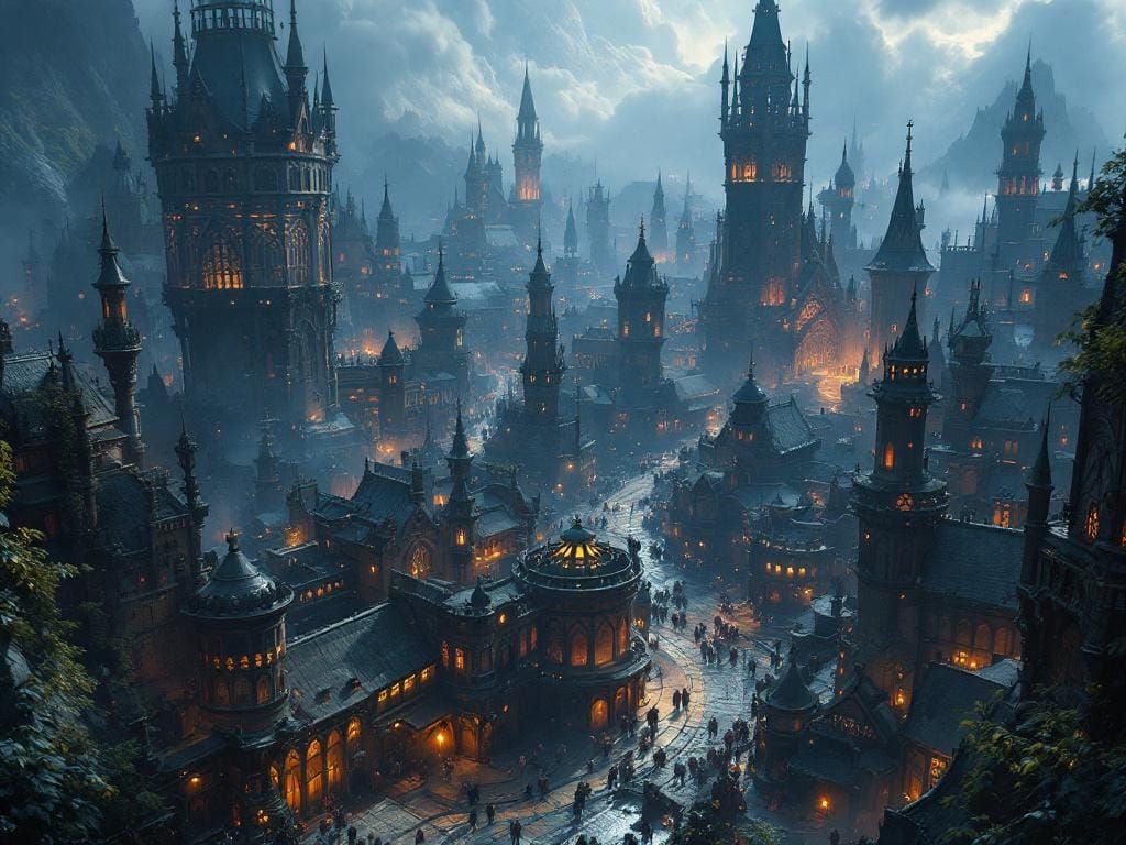 Waterdeep: A Hyperdetailed Fantasy City View